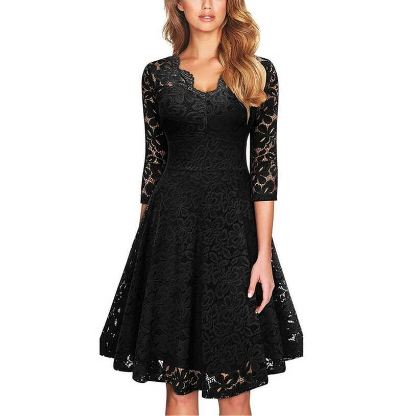 Women&#39;s Formal Dresses Clearance Short Sleeve V-Neck Knee-High ...