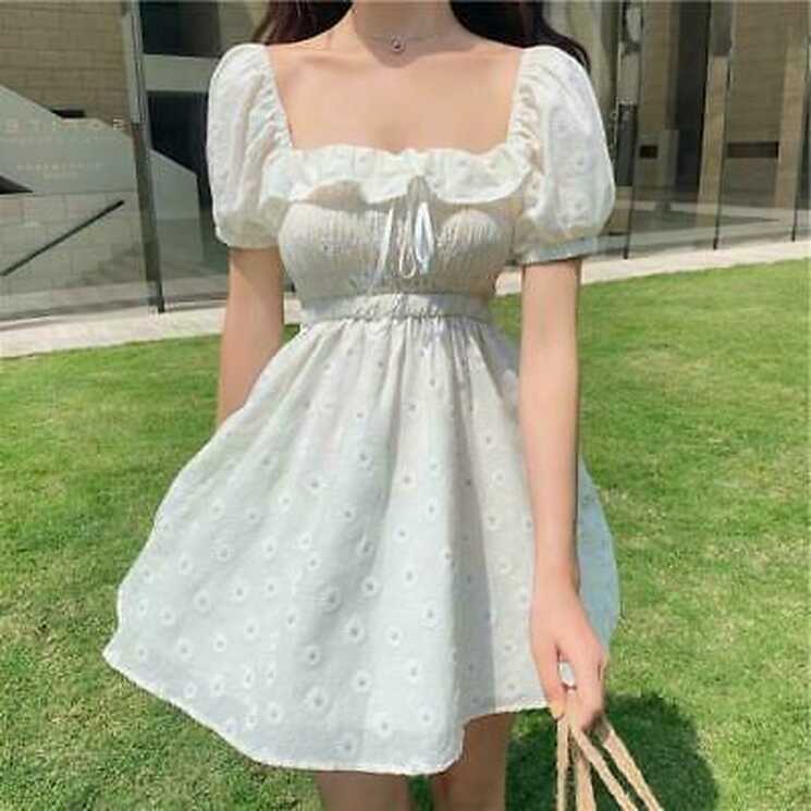 Women&#39;s Long Sleeve Fashion Girl Lolita Sweet A - line Mini Short ...