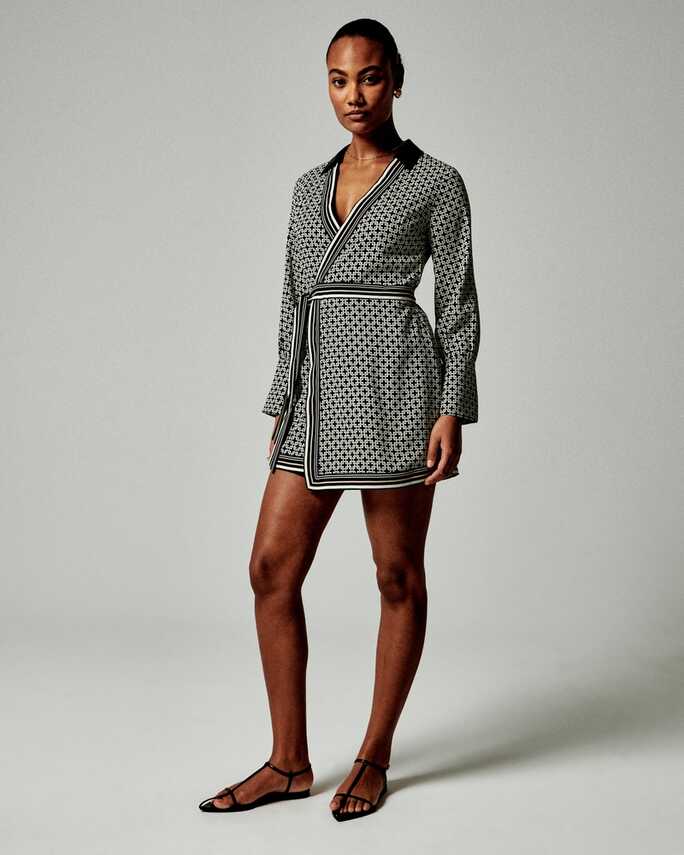 Women&#39;s Long-Sleeve Wrap Mini Dress | Women&#39;s Clearance ...