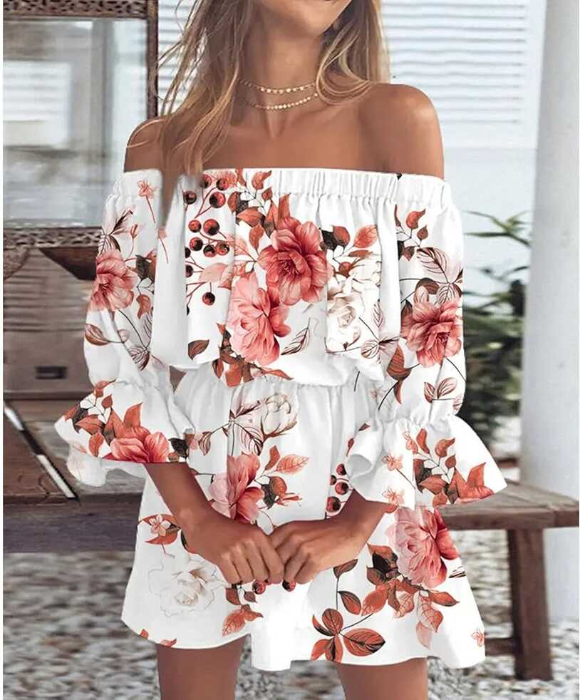 Women&#39;s Off Shoulder Dress Sexy Summer Dress Bandeau Dress Elegant ...