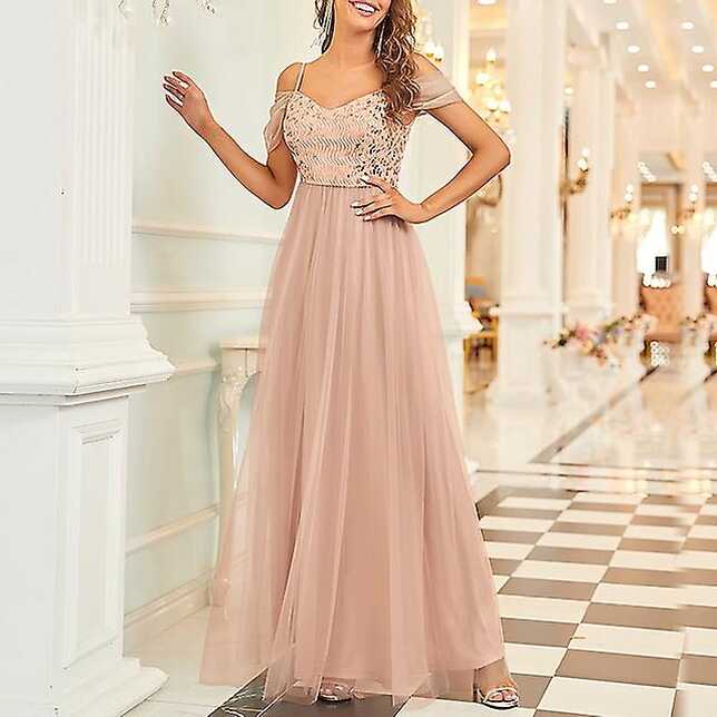 Women&#39;s Prom Party Dress Slip Long Dress Maxi Dress Short Sleeve ...