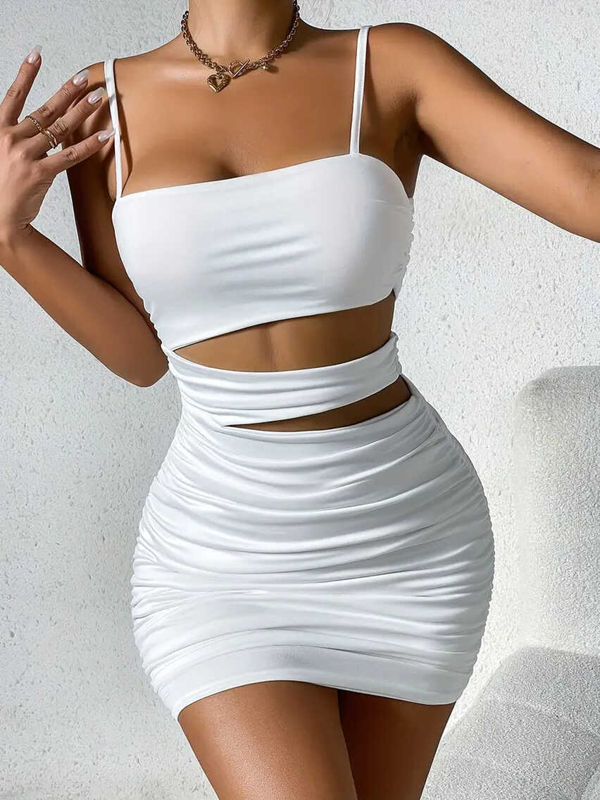 Women&#39;s Ruched Bodycon Mini Dress