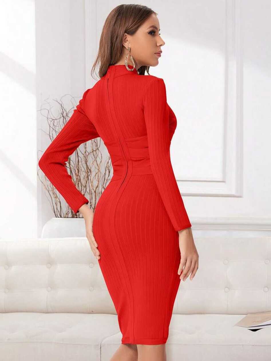 Women&#39;s Sexy Long Sleeve Bandage Bodycon Dress, Elegant Formal ...