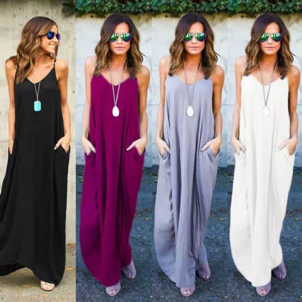 Women&#39;s Summer Boho Casual Long Sundress Maxi Evening Party ...