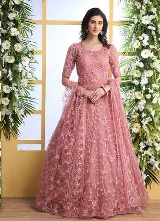 Women Anarkali Ladies Designer Bridal Party wear long Gown, Size ...