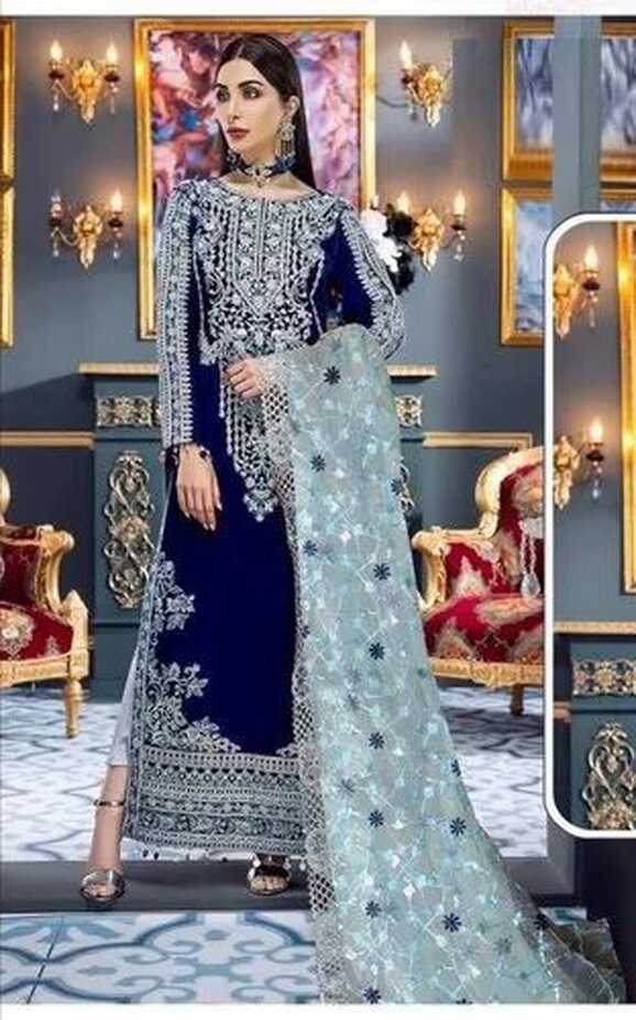 Women Designer Fancy Embroidered Pakistani Pant Suit By MARIA B ...