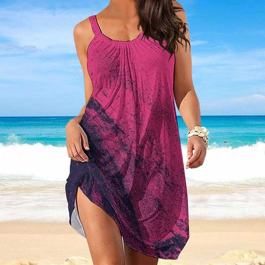 Women Dresses Casual Summer Beach Loose Dress Swing Cover Up ...