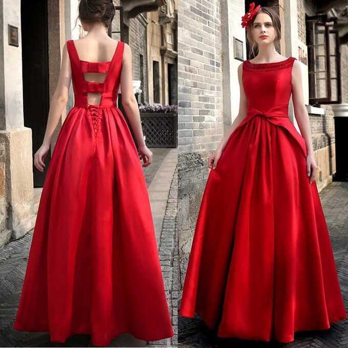 Women Elegant Formal Cocktail Evening Party Dress Ball Gown Long ...