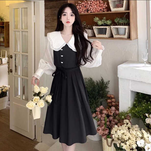 Women Kawaii College Style Pleated Dress For Teens Preppy School ...