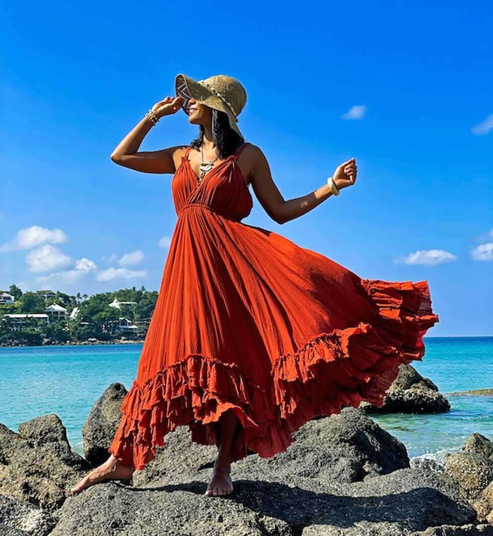 Women Orange Dress, Orange Cotton Dress, Burnt Orange Dress, Maxi ...