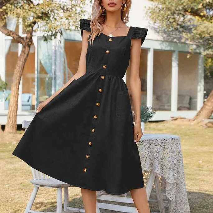 Women Short Sleeve Simple Casual Dress with Pockets| Alibaba.com