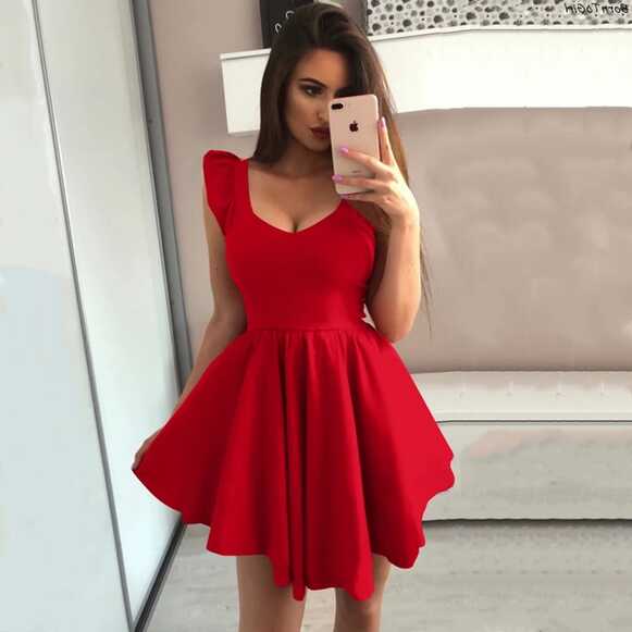 Women Summer Dress Red Black | Casual Red Dress Women | Red Dress ...