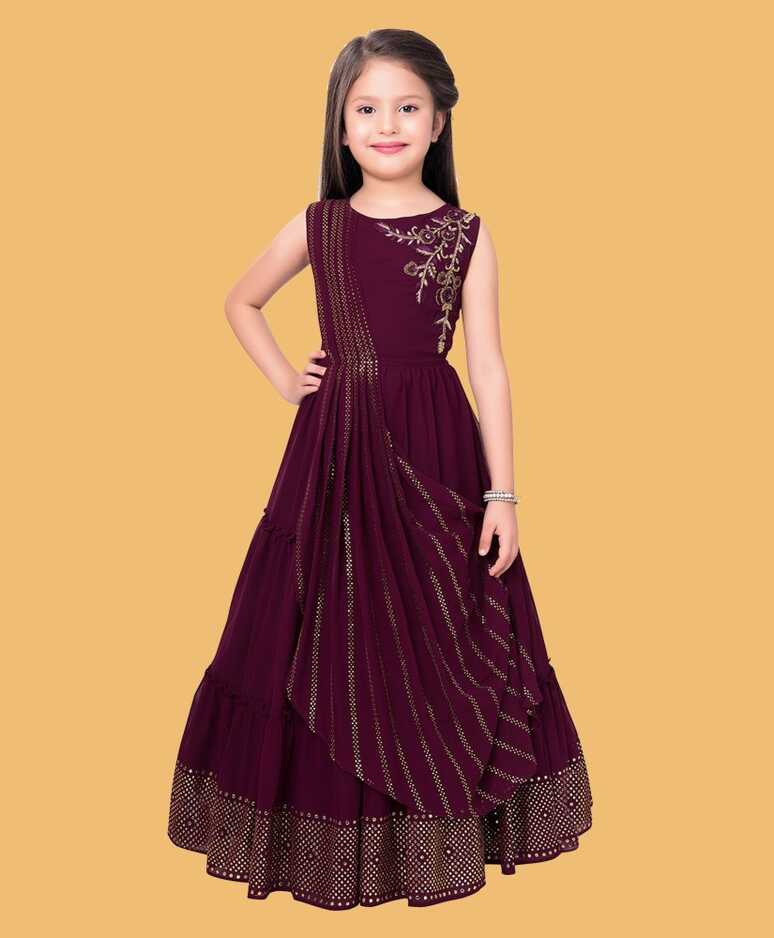 Wommaniya Impex Girls Maxi/Full Length Festive/Wedding Dress Price ...