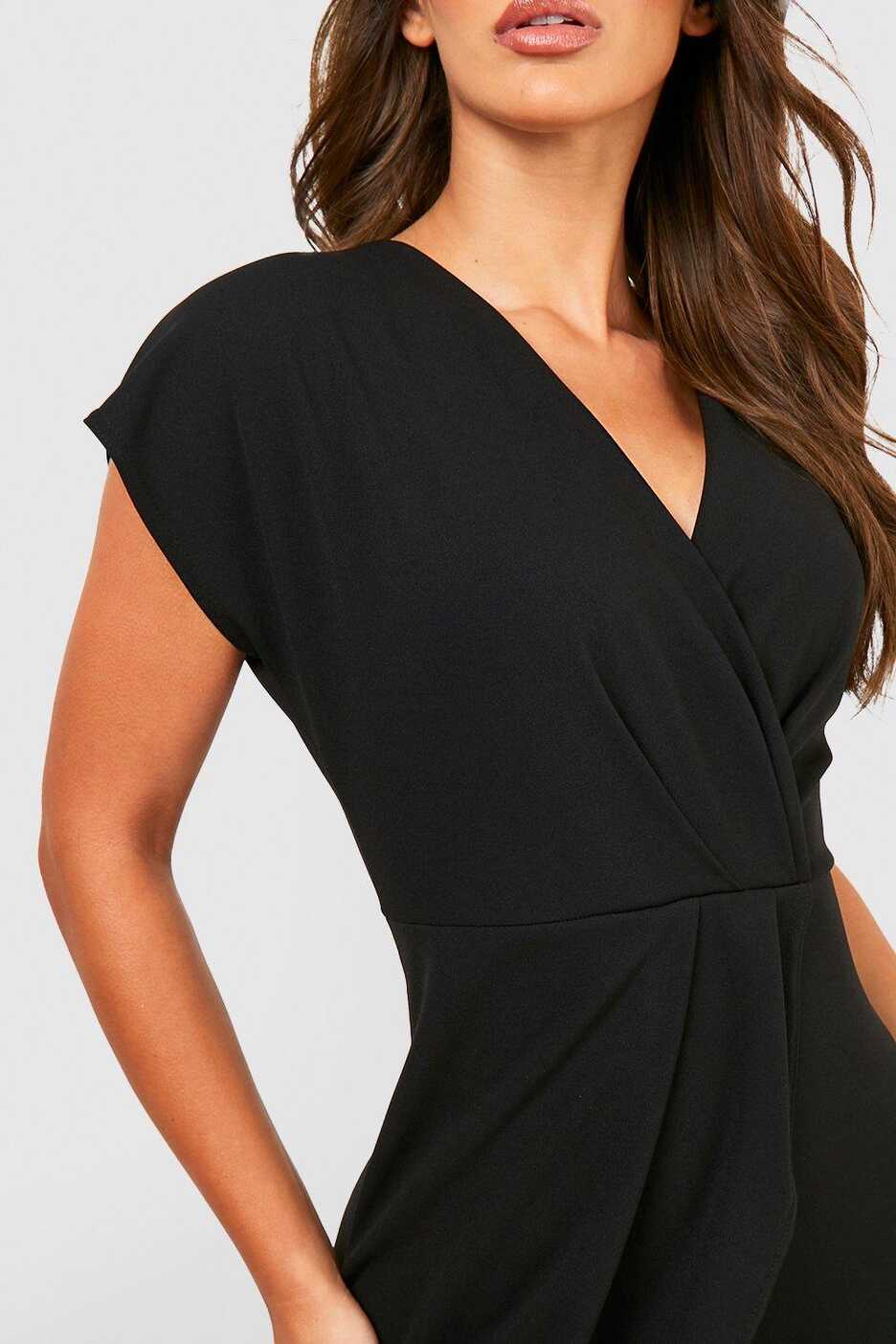 Wrap Front Midi Dress | boohoo IL