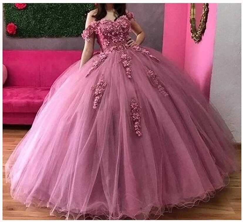 XXXDXDP Sweetheart Ball Gown Dresses For Party 3D Flower Off ...