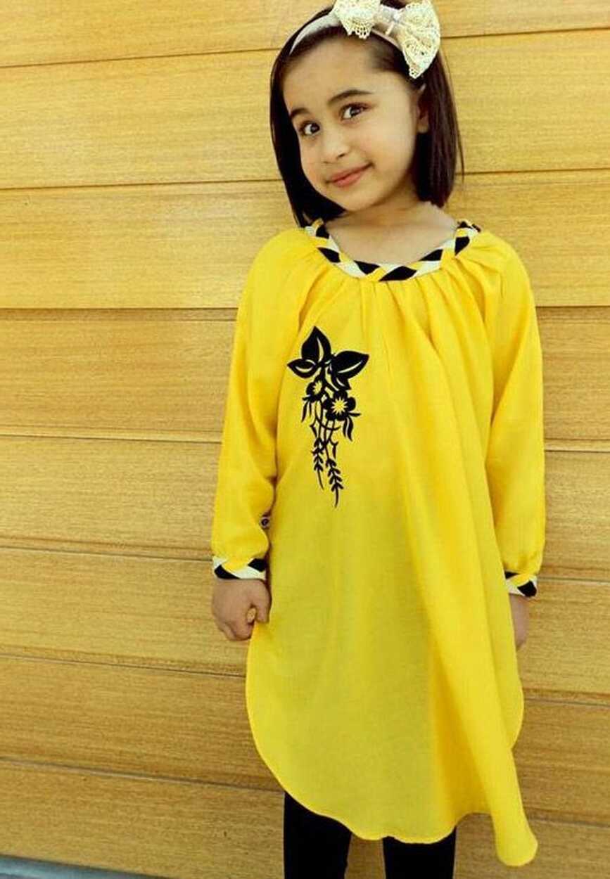 Yellow/Black Malai Lawn Dress