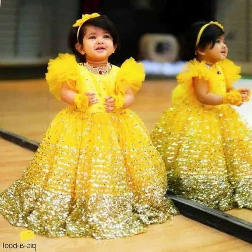 Yellow Girl Kids Party Wear Dress at Rs 390/piece in Mumbai | ID ...