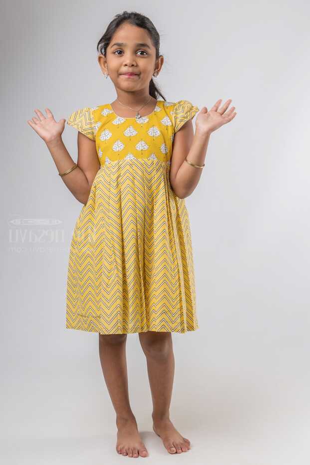 Yellow Soft Cotton Frock | Birthday Dress Design Ideas | The ...