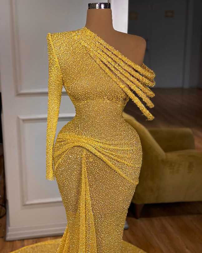 Yellow Valdrin Sahiti Gown