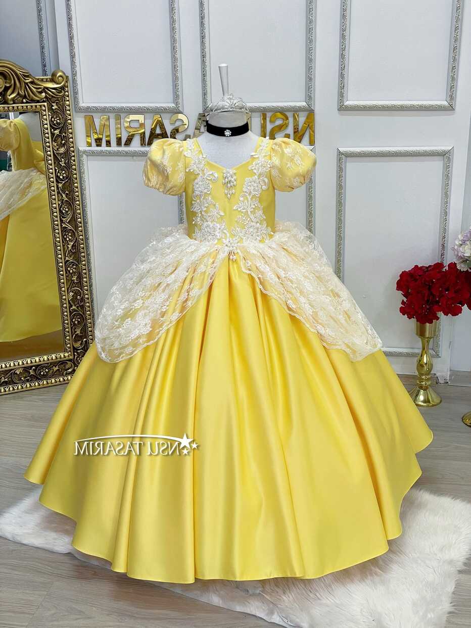 Yellow princess costume . Baby girl dress. Yellow princess ...