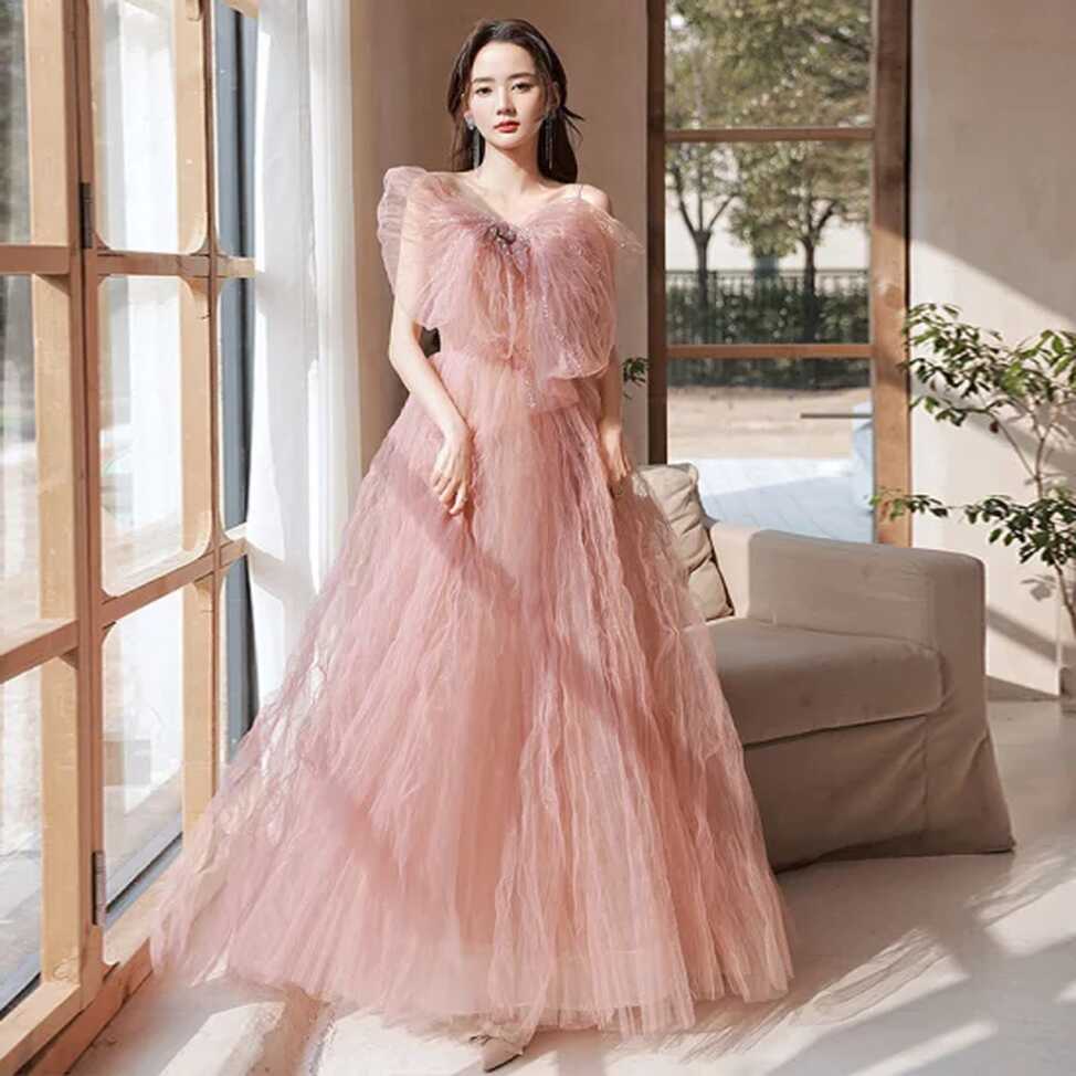 Yh342 Pink Evening Dress Women&#39;s Banquet Celebrity Elegant ...