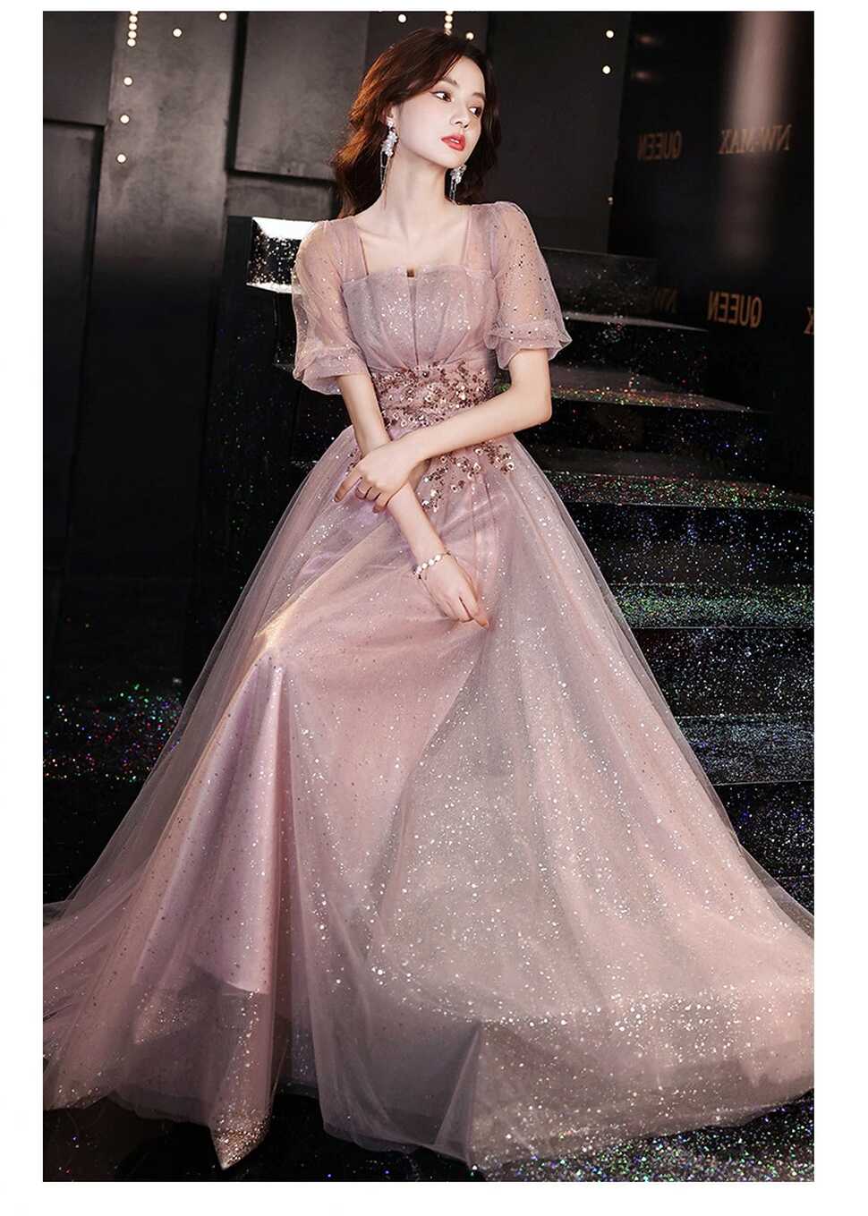 Yh398 Pink Eam Dress 2024 Yeni Doğum günü Partisi Prom Giyinmek ...