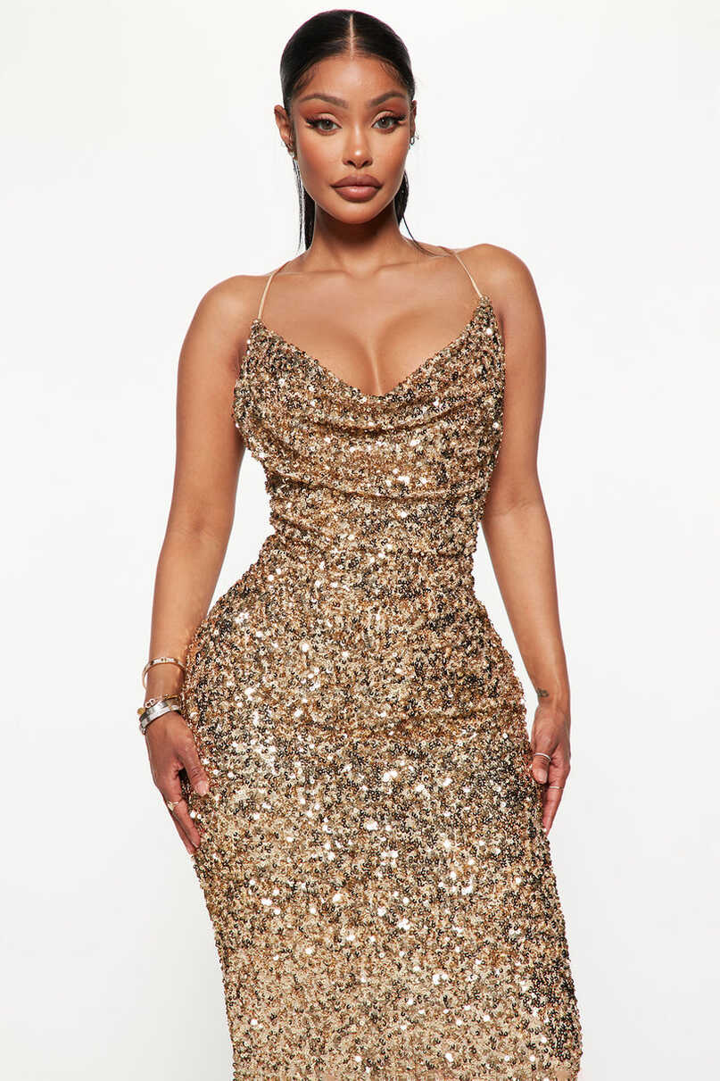 You Wish Sequin Midi Dress - Gold | Fashion Nova, Dresses ...