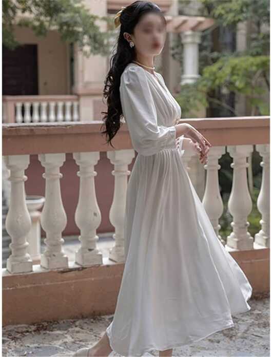 ZTTTD Women&#39;s White Summer Dress, Vintage Elegant Office Dress ...