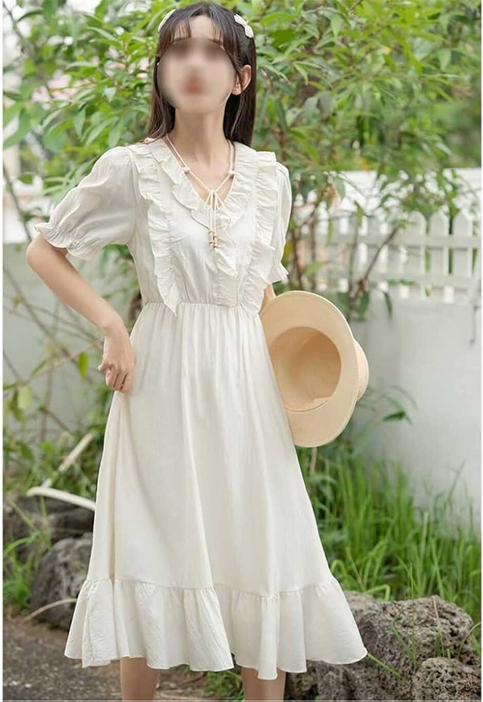 ZTTTD Women&#39;s White Summer Dress Vintage Elegant Dress French ...