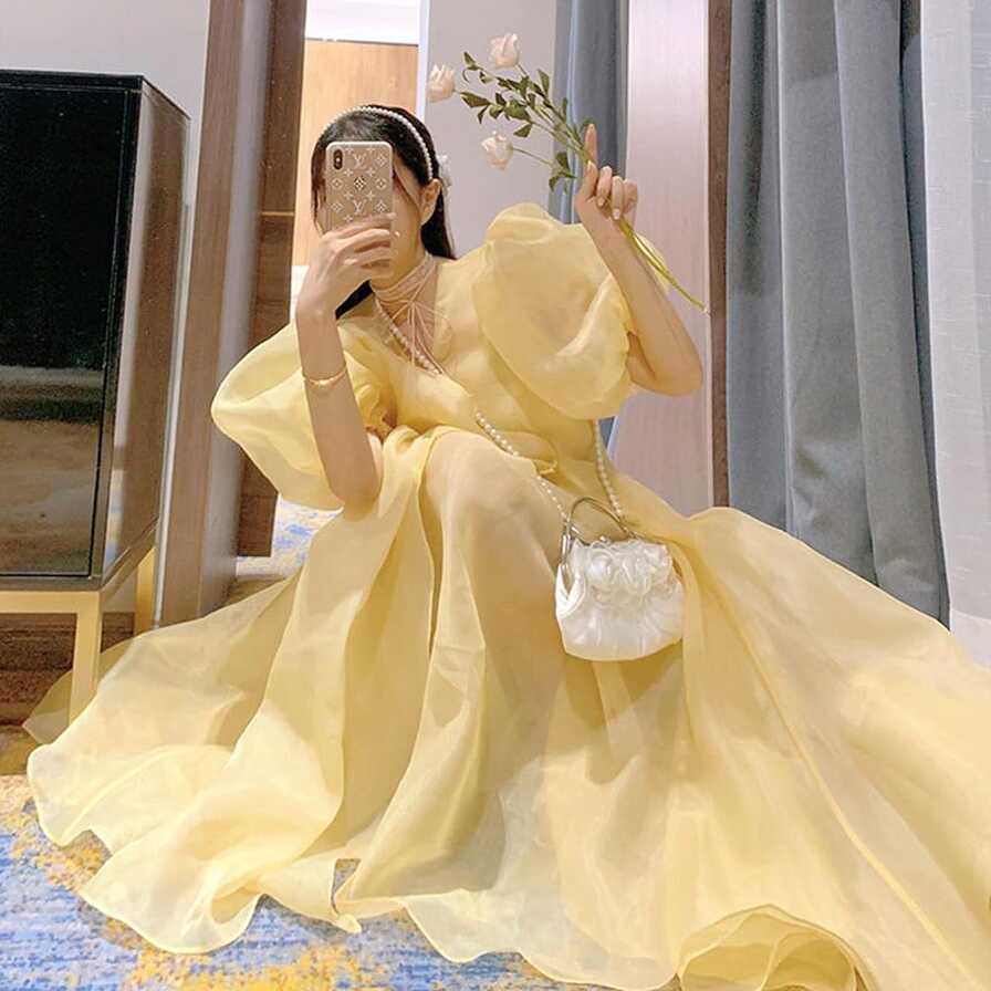 ZYONG French Retro Sweet Kawaii Dress Women Elegant Chic Fairy ...