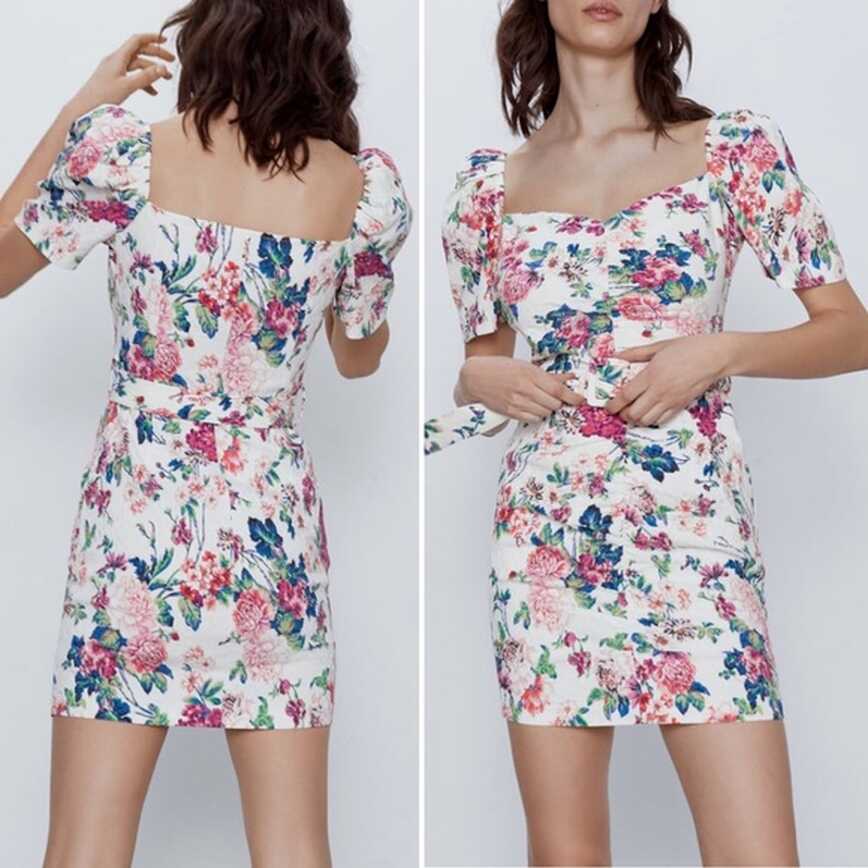 Zara | Dresses | Zara Floral Belted Mini Dress | Poshmark