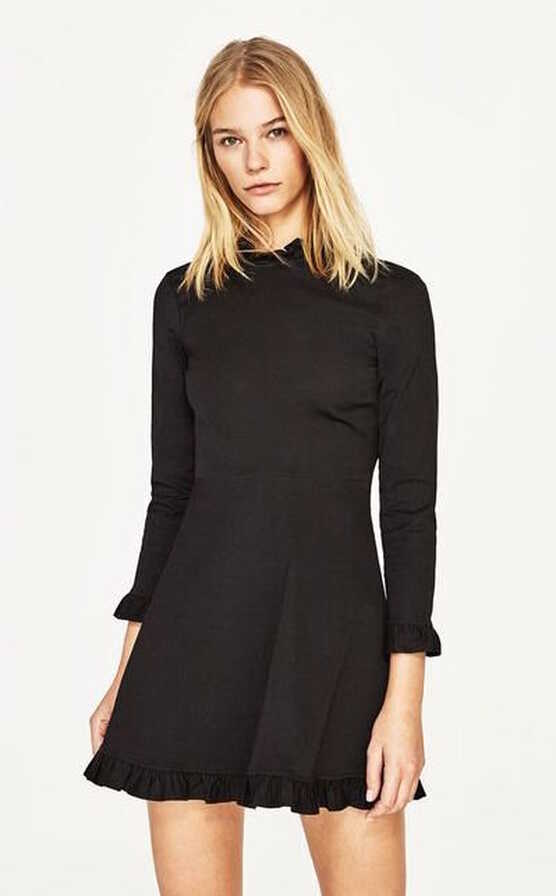 Zara Mini Dress with Ruffles in Black — UFO No More