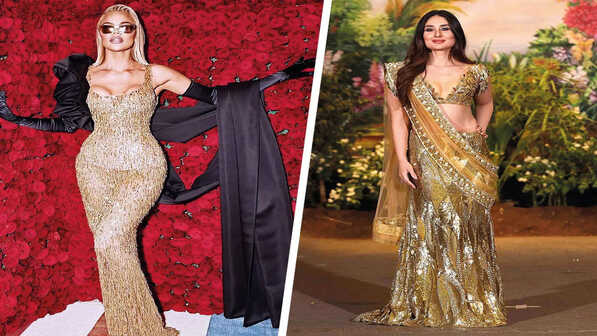 Zari saris to sequined dresses: Bling it up in gold this festive ...