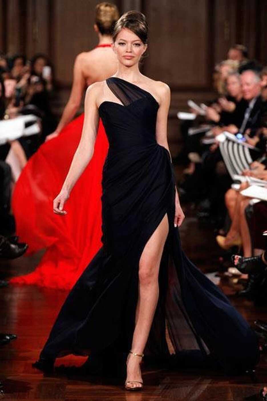 black #evening #gown #runway oscar de la renta | Elegant dresses ...