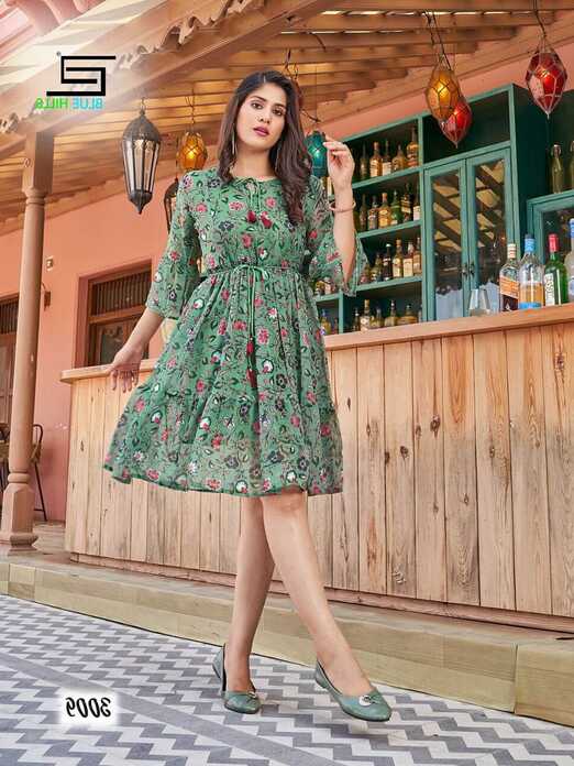 blue hills charming vol 3 georgette short dress catalog | Aarvee ...