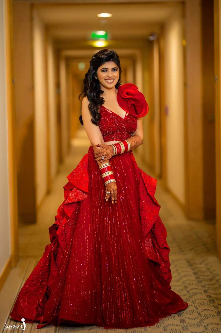 bridal-red-gown - ShaadiWish