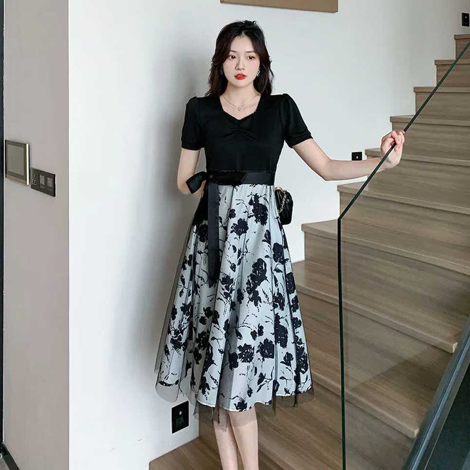 cocktail party korean dress for woman elegant midi dress plus size ...