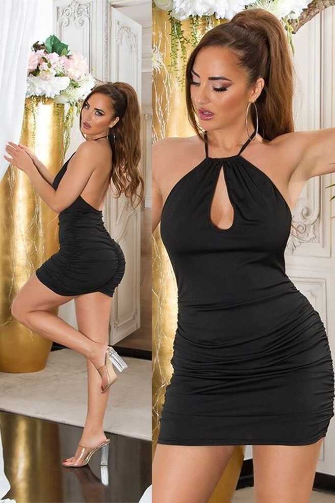 dress short sleeveless sexy-black | Nuova Moda