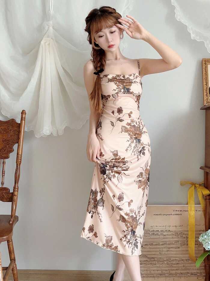 elegant vintage summer beach beige long dress dress for woman ...