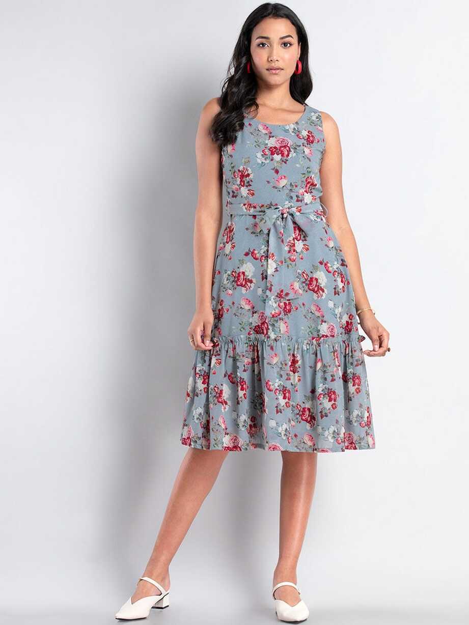 floral frock dress knee length (Grey) in Mumbai at best price by ...