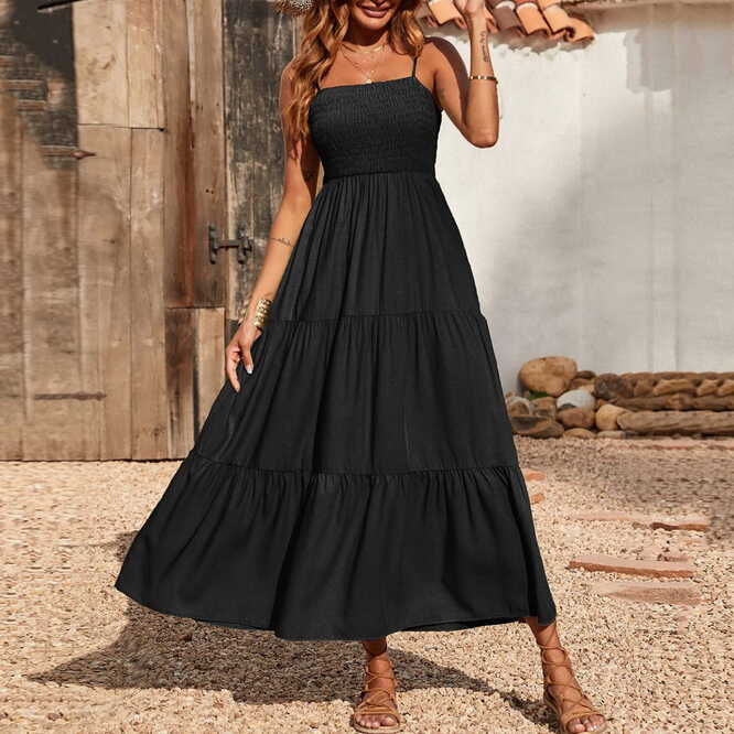 iOPQO summer dress Women Summer Maxi Dress Casual Boho Sleeveless ...