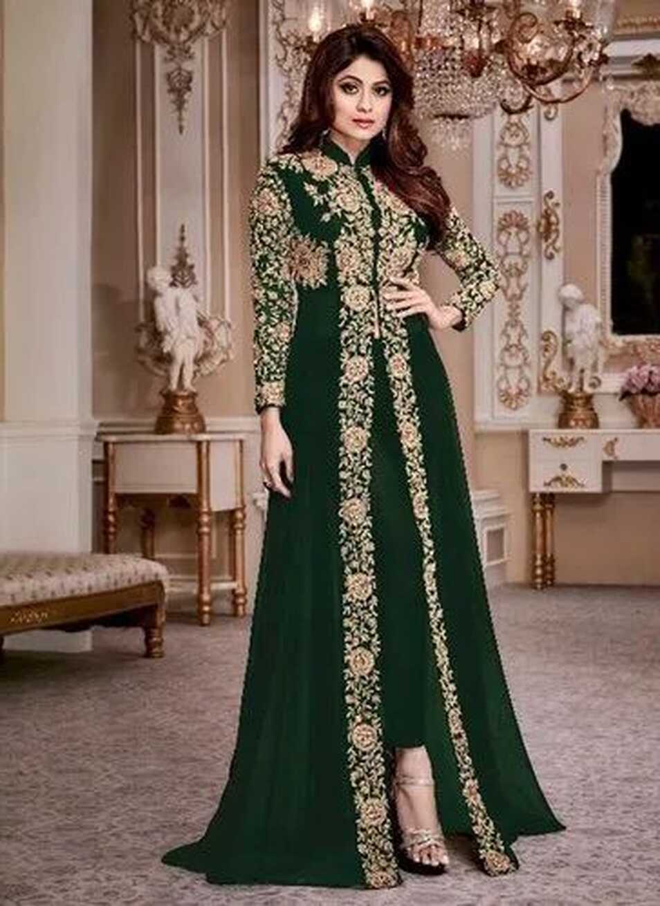 india attiers Georgette Ladies Party Wear Designer Semi-Stitched ...