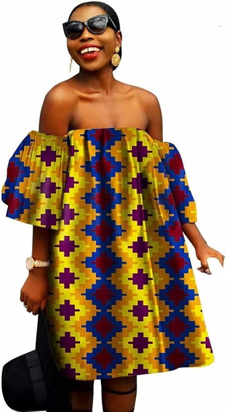 iooiooi African Dress for Womans Loose Style African Dresses Print ...