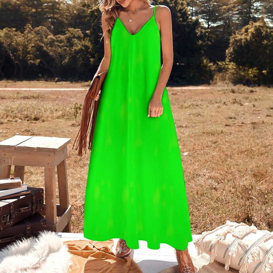 neon lime green Sleeveless Dress birthday dress Casual dresses ...