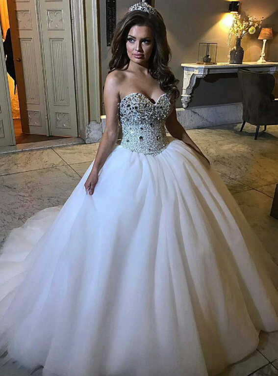 order online shop Princess Wedding Dress, Ball Gown, High Neckline ...