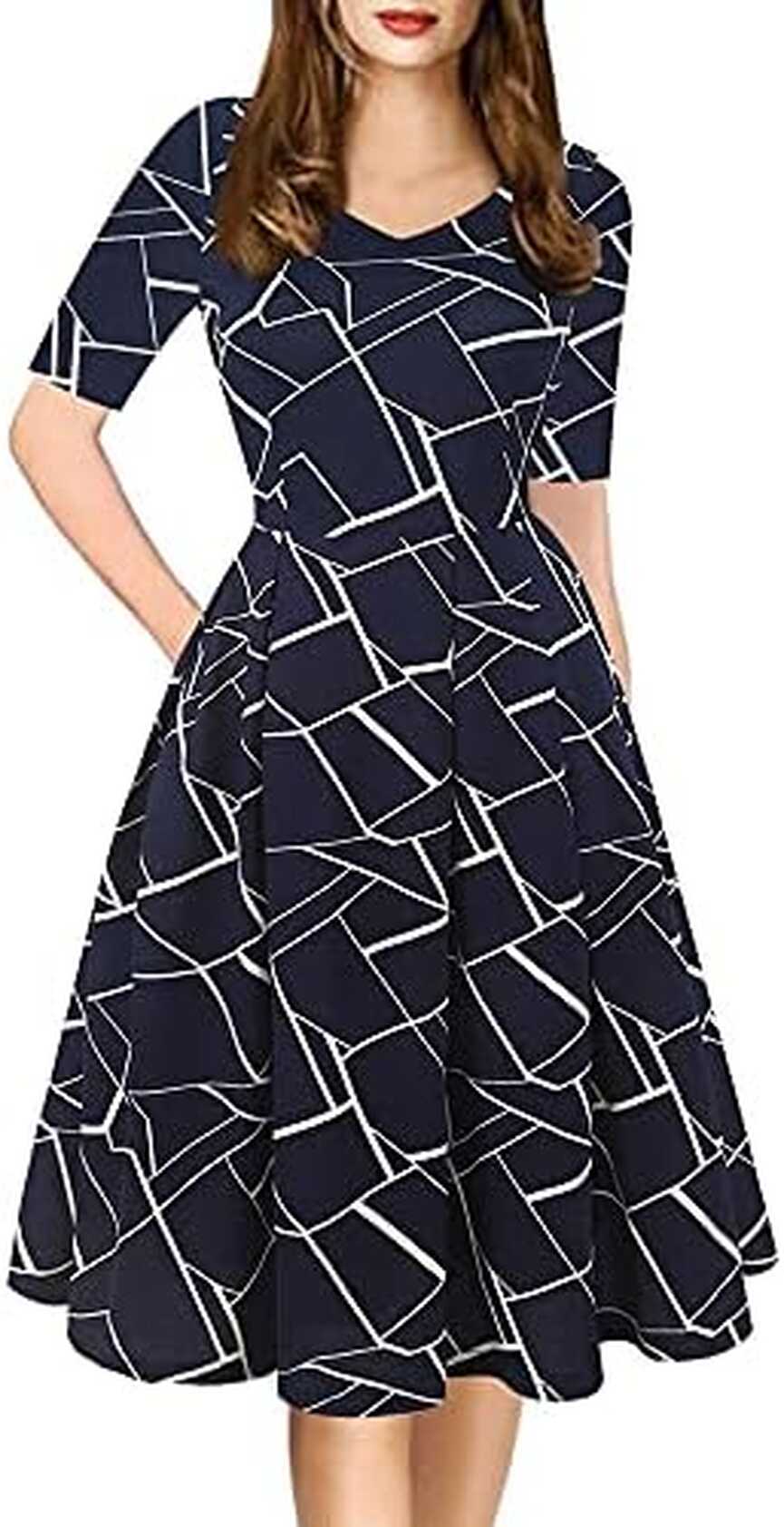 oxiuly xiuly Women&#39;s V-Neck Casual Cocktail Party Casual Dresses ...