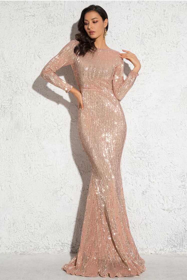 victoria&#39;svogue 2021 Gold Bodycon Stretchy Sparkle Sequin Maxi ...