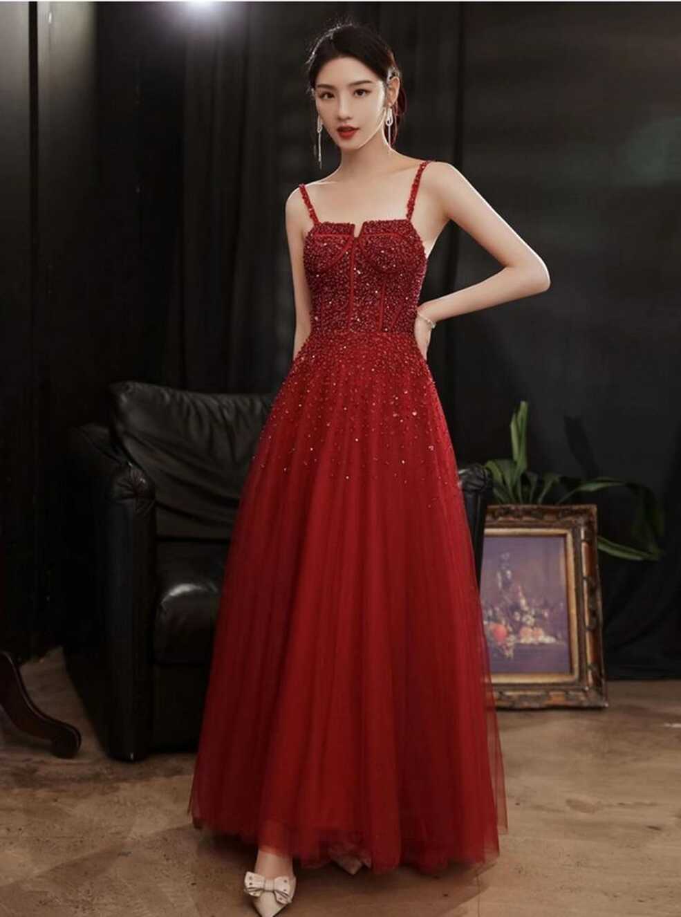 wholesale,new, elegant red dress, classy, sleeveless spaghetti ...