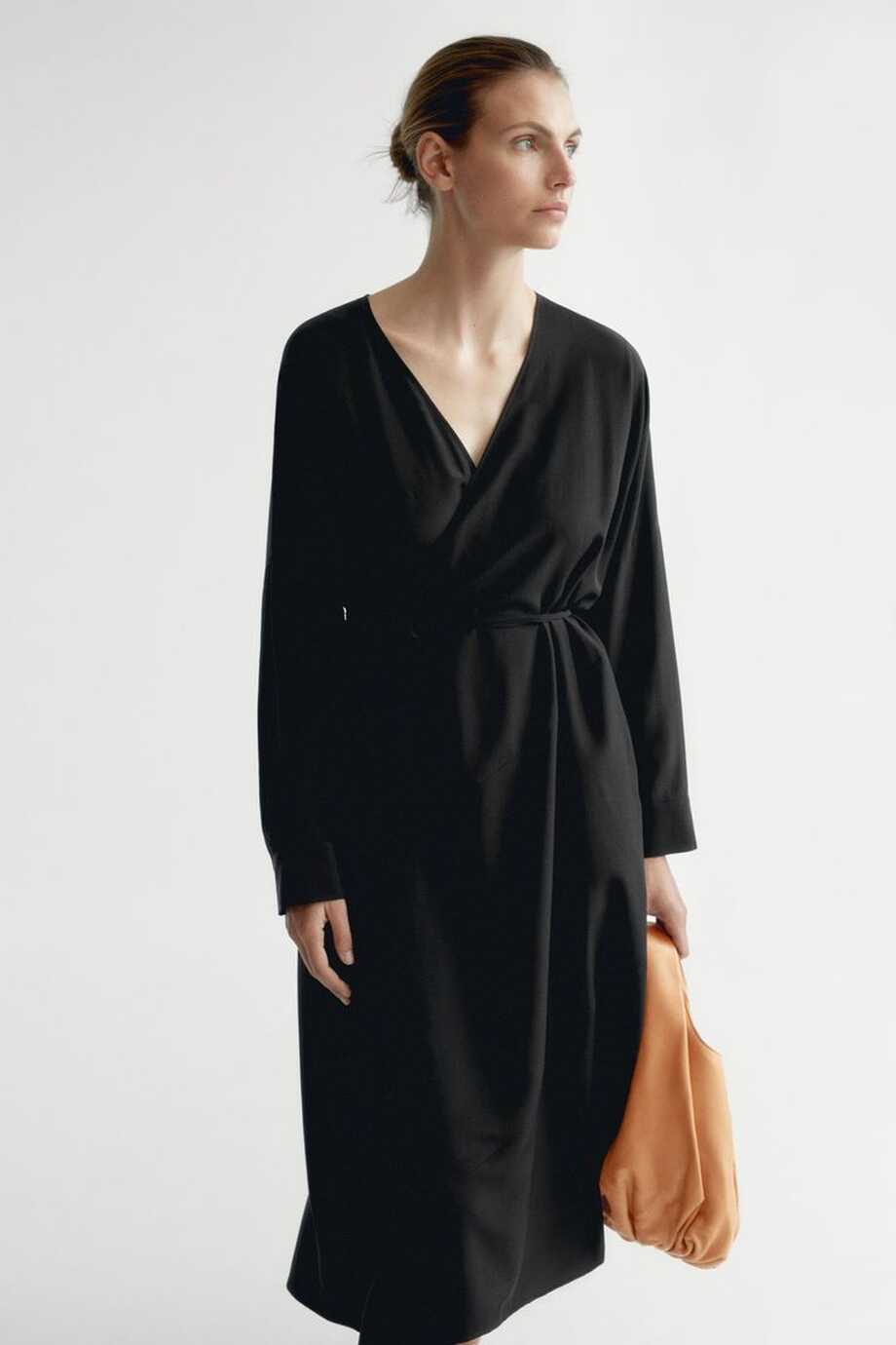 winter clothes | Wrap dress, Black wrap dress, Women wear