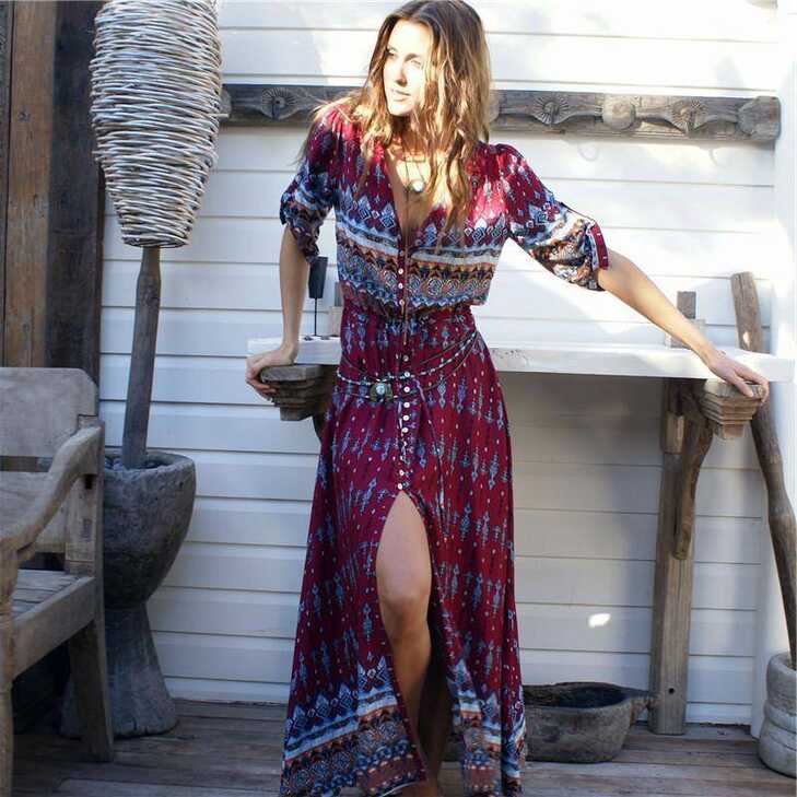 www.Nuroco.com - Boho Maxi Dress (US 10-16w)